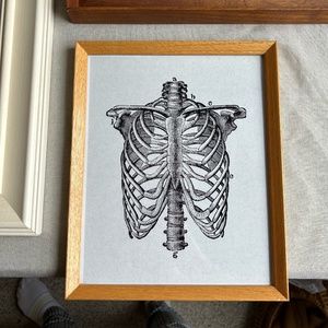 Halloween Decor | Vintage Halloween Art | Chest Skeleton